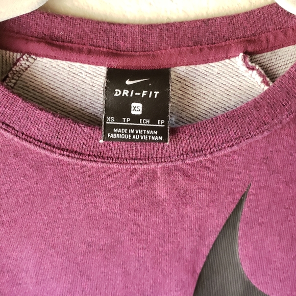 Nike Purple Crop Top Crewneck Sweater XS - Picture 3 of 4